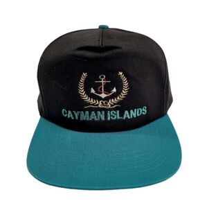 TC Black & Teal Embroidered Cayman Islands Baseball Snapback Hat/Cap